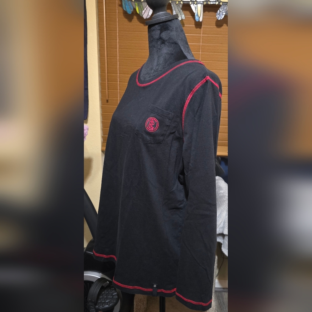 Ralph Lauren Navy w/Red Stitching & Lauren Logo On Pocket Long Sleeve Shirt (K)